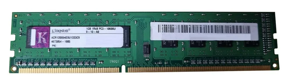 ACR128X64D3U1333C9 - Kingston 1GB PC3-10600 DDR3-1333MHz non-ECC Unbuffered CL9 SoDIMM Single-Rank , x8 Memory Module