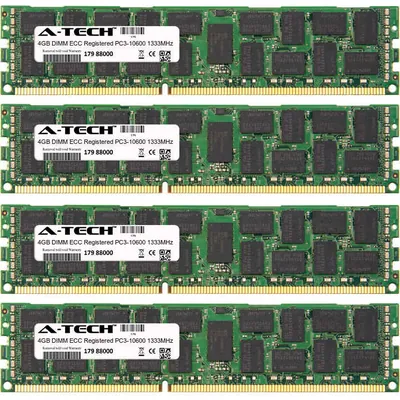 HP AH340AR#0D1 16GB Kit (4 X 4GB) PC3-10600 DDR3-1333MHz ECC Registered CL9 RDIMM Dual-Rank Memory