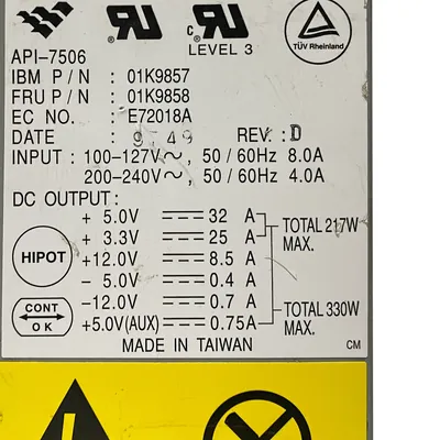 API-7506 - IBM 330-Watts ATX Power Supply for Netfinity