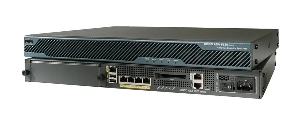 ASA5520-BUN-K9-RF - Cisco 5520 VPN/Firewall 5 Port Firewall Throughput: 450Mbps VPN Throughput: 225Mbps 1 x 10/100Base-TX Network LAN, 4 x 10/100/1000Base-T Network LAN 1 x CompactFlash (CF) Card , 1 x SSM