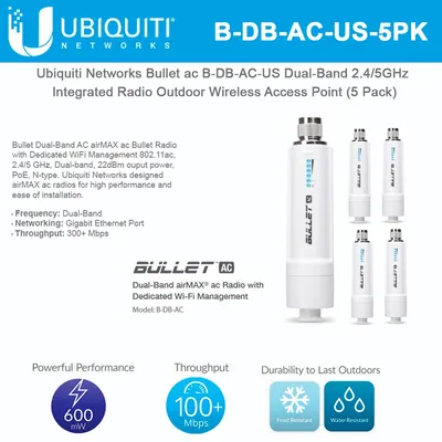 B-DB-AC-US - Ubiquiti Bullet Dual-Band airMAX├âΓÇÜ├é┬« AC Radio with Dedicated Wi-Fi Management