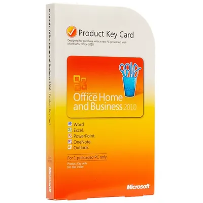 HP B4A97AV#ABA Microsoft Office 2010 Home & Business License and Media 1 PC