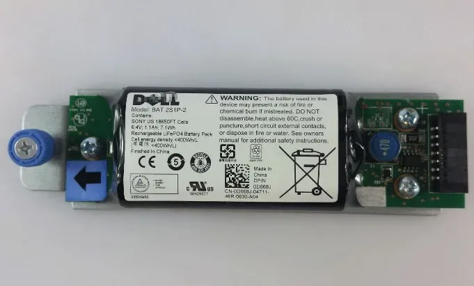 BAT-2S1P - Dell 6.4V 1.1AH 7.1WH Controller Battery Module for PowerVault MD3200I/3220I