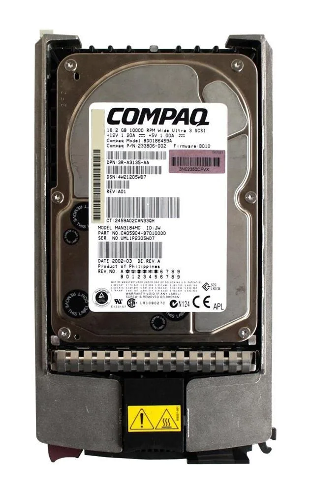 BD0186459A2 - HP 18GB 10000RPM Ultra 160 SCSI 3.5-inch Hard Drive