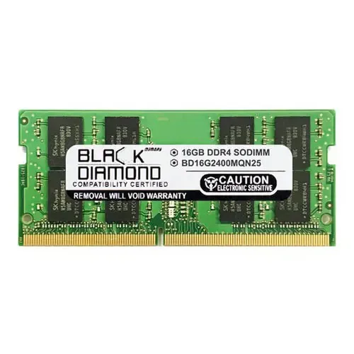 BD16G2400MQN25 - Black Diamond 16GB DDR4-2400 MHz PC4-19200 non-non-ECC Unbuffered CL17 260-Pin SODIMM 1.2V 2Rx8 Memory Module