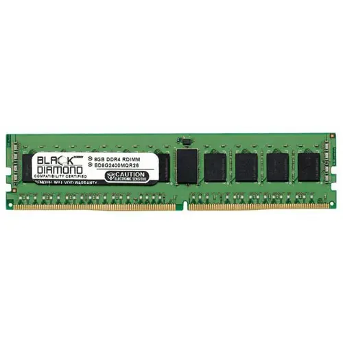 BD8G2400MQR26 - Black Diamond 8GB DDR4-2400 MHz PC4-19200 ECC Registered CL17 288-Pin RDIMM 1.2V 2Rx4 Memory Module