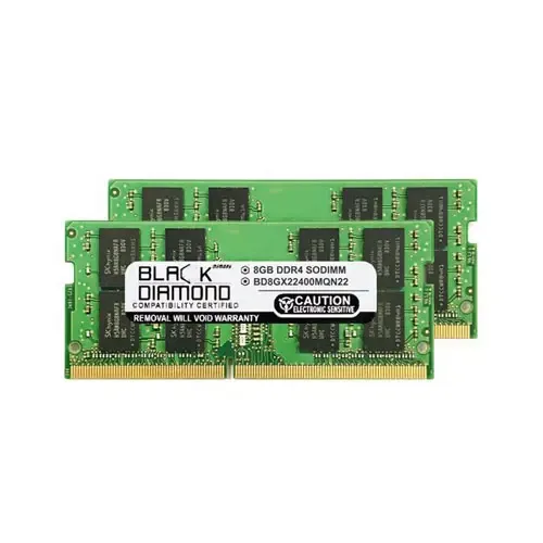 BD8GX22400MQN22 - Black Diamond 16GB Kit (2 x 8GB) DDR4-2400 MHz PC4-19200 non-non-ECC Unbuffered CL17 260-Pin SODIMM 1.2V 2Rx8 Memory Module