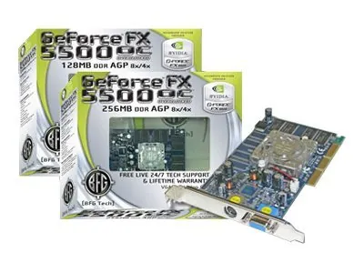 BFGR55256OC - BFG GeForce FX 5500 256MB DDR AGP 4X/8X Video Graphics Card
