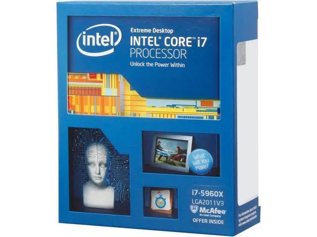 BXC80648I75960X - Intel Core i7-5960X Extreme Edition 8 Core 3.00GHz 5.00GT/s DMI 20MB L3 Cache Socket LGA2011-v3 Processor