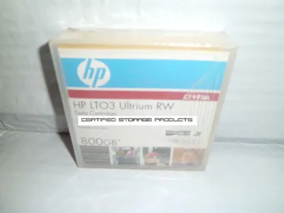 HP C7973AL#019 LTO-3 Ultrium 400/800GB RW Storage Media non Custom Label Tape Data Cartridge