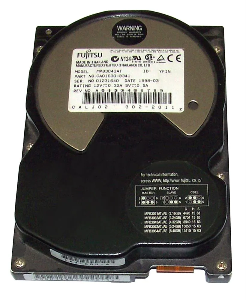 CA01630-B341 - Fujitsu 4GB 5400RPM ATA-33 3.5-inch Hard Drive