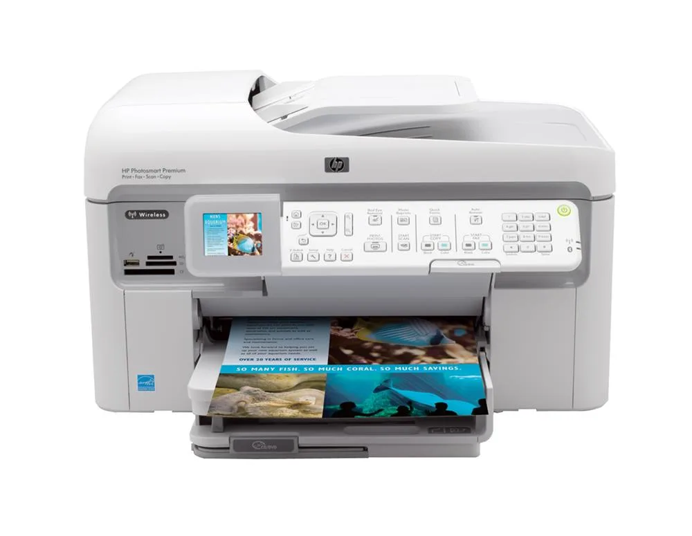 CC334A - HP Photosmart Premium Fax 125-Sheet 33 ppm 1200 x 600 dpi USB 2.0 Multifunction Printer