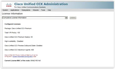 CCX-85-N-P-LIC - Cisco Unified Contact Center Express v.8.5 PREMIUM License 1 Seat