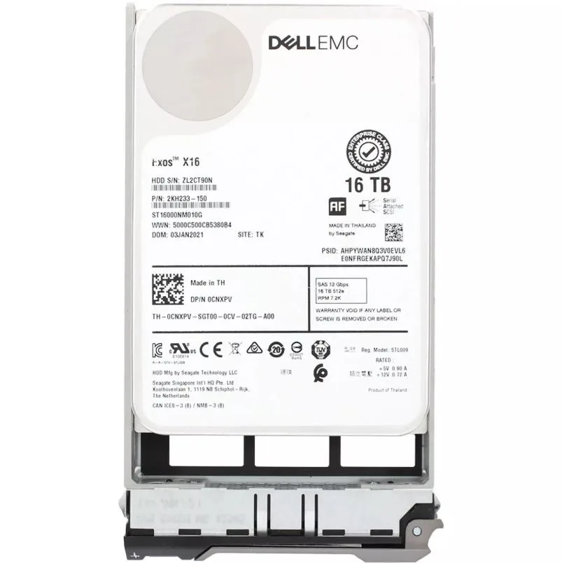 CNXPV - Dell 16TB 7200RPM SAS 12Gb/s 512e Hot-Pluggable 3.5-inch Hard Drive