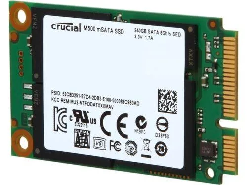 CT240M500SSD3 - Crucial M500 Series 240GB Multi-Level Cell (MLC) SATA 6Gb/s mSATA Solid State Drive