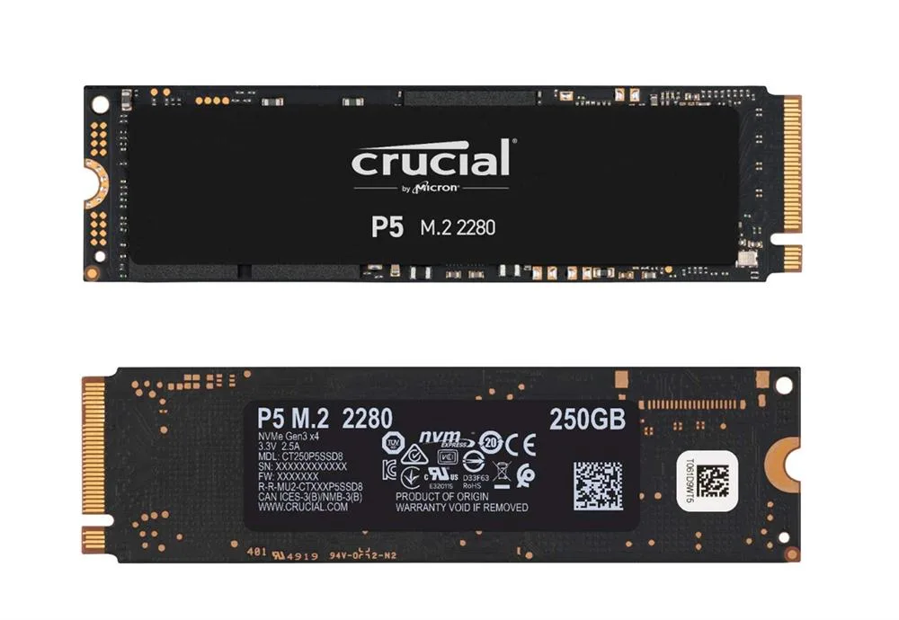 CT250P5SSD8 - Crucial P5 Series 250GB PCI Express NVMe 3.0 x4 M.2 2280SS Solid State Drive