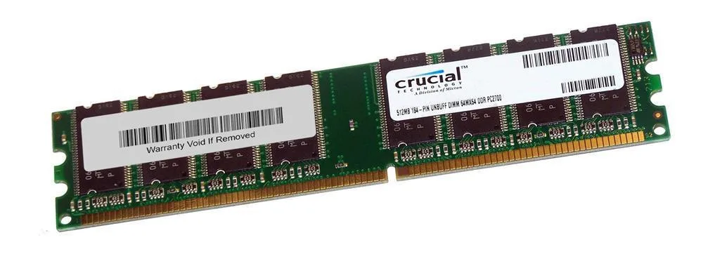 CT426396 - Crucial 512MB DDR-333 MHz PC2700 non-ECC Unbuffered CL2.5 184-Pin DIMM Memory Module upgrade for Biostar M7VIZ V8.x