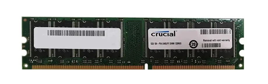 CT437883 - Crucial 1GB DDR-333 MHz PC2700 non-ECC Unbuffered CL2.5 184-Pin DIMM Memory Module upgrade for ASRock P4i48