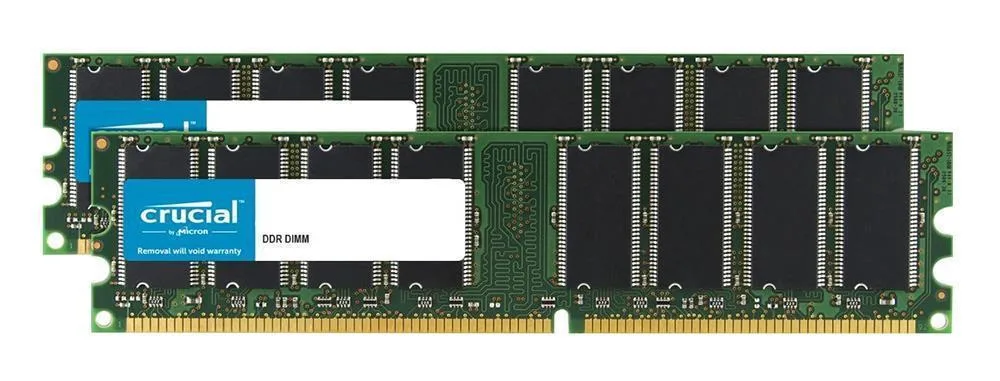 CT445482 - Crucial 2GB Kit (2 x 1GB) DDR-333 MHz PC2700 non-ECC Unbuffered CL2.5 184-Pin DIMM Memory upgrade for Intel D915GOM