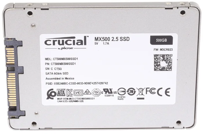 CT500MX500SSD1 - Crucial MX500 500GB SATA 6Gb/s 2.5-inch Solid State Drive