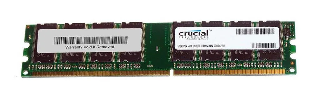 CT510744 - Crucial 512MB DDR-333 MHz PC2700 non-ECC Unbuffered CL2.5 184-Pin DIMM Memory Module upgrade for ASRock 845GV-M