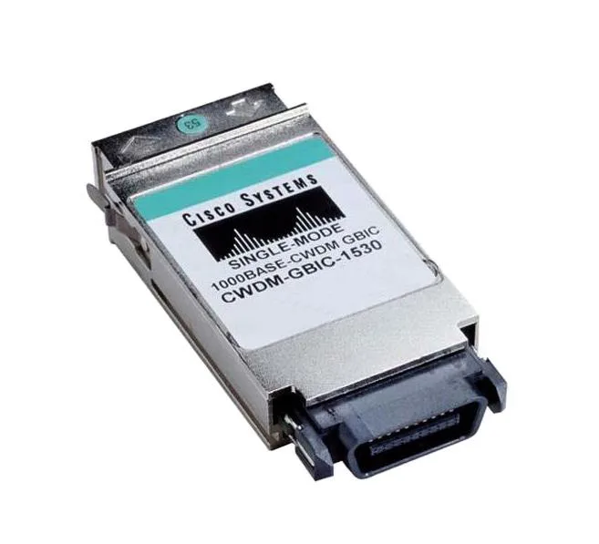 Cisco CWDM-GBIC-1530/NS 1Gb/s 1000Base-ZX CWDM Single-Mode Fiber 80km 1530nm Duplex SC Connector GBIC Transceiver Module
