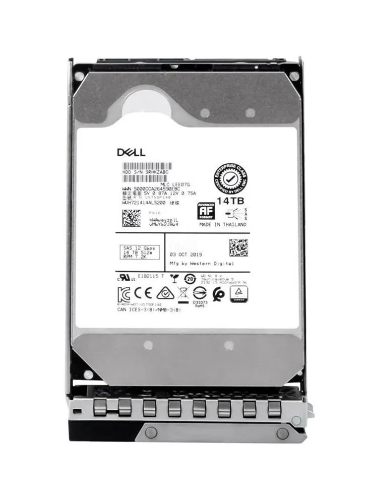 D0C4H - Dell 14TB SAS 12Gb/s 4kn 3.5-inch Hard Drive