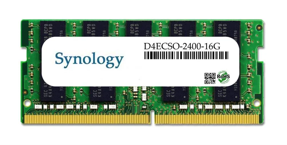 D4ECSO-2400-16G - Synology 16GB DDR4-2400MHz PC4-19200 ECC Unbuffered CL17 260-Pin SODIMM 1.2V Dual Rank Memory Module