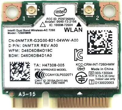 D8U10AV - Intel Dual-Band Wireless AC 7260 802.11 ac 2x2 WiFi / Bluetooth 4.0 Card