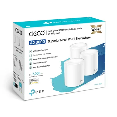 TP-Link DECO X60 (3-PACK) AX3000 Whole Home Mesh Wi-Fi 6 System
