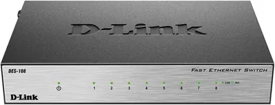 D-Link DES-108/E 8-Port 10/100/1000Base-T Unmanaged Fast Ethernet Switch