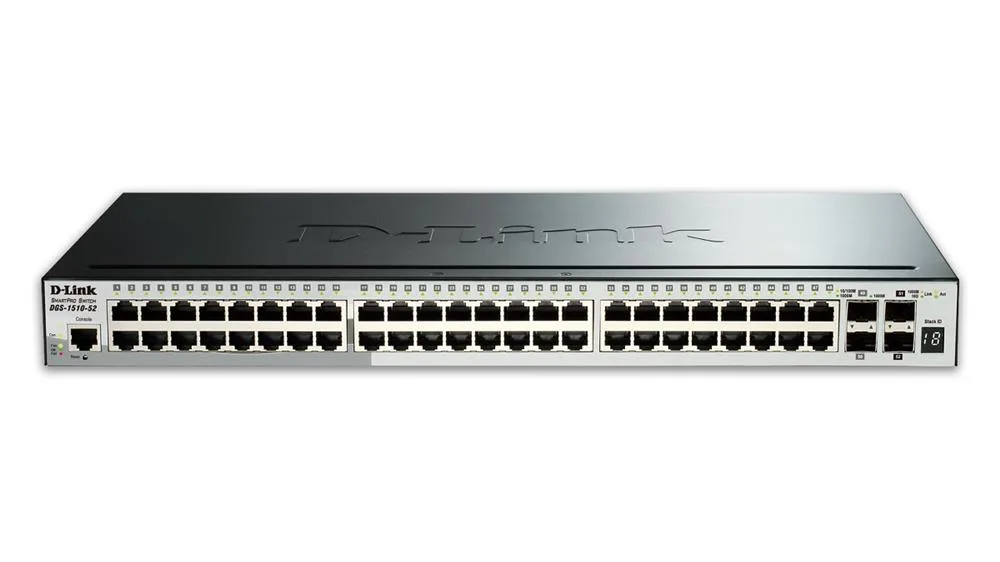 DGS-1510-52 - D-Link 38.4W 52-Port 10/100/1000Base-T Layer-3 Managed Stackable Gigabit Ethernet Switch Rack-Mountable