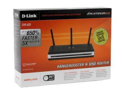 D-Link DIR-635/E RangeBooster N 650 DIR-635 Wireless Broadband Router 1 x 10/100Base-TX, 4 x 10/100Base-TX, 1 x IEEE 802.11b/g Wireless Broadband Router