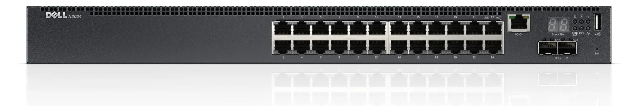 DNN2024 - Dell PowerConnect N2024 24 x Ports 10/100/1000Base-T + 2 x Ports 10 Gigabit Ethernet SFP+ Rack-Mountable 1U Layer 2 Managed Gigabit Ethernet Network Switch