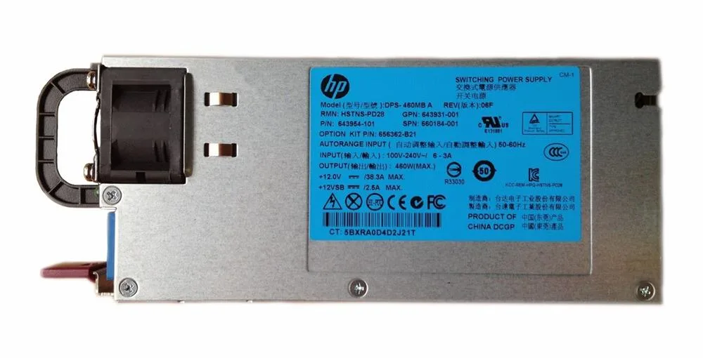 DPS-460MBA - HP 460-Watts Common Slot Platinum Redundant Hot-Pluggable Switching Power Supply for Proliant DL380E 360E