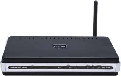 D-Link DSL-2640R/UK DSL-2640R Wireless ADSL Router 4 x 10/100Base-TX LAN, 1 x ADSL WAN IEEE 802.11b/g 54Mbps
