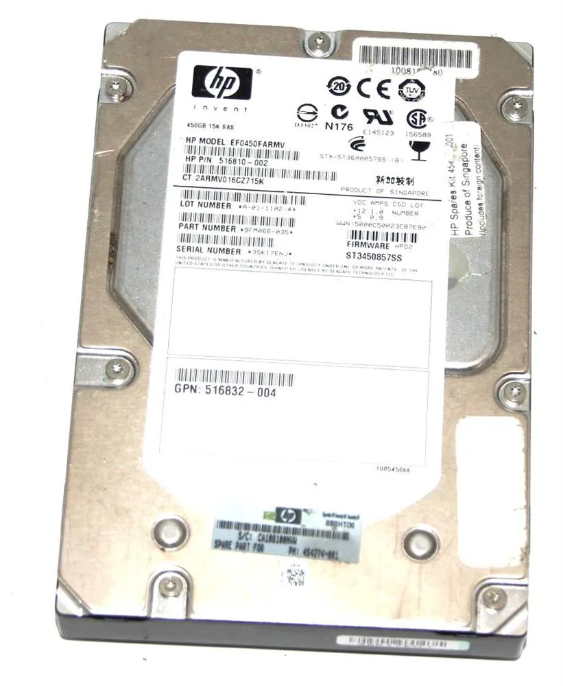 EF0450FARMV-M6612 - HP 450GB 15000RPM SAS 6Gb/s 3.5-inch Hard Drive for EVA M6612