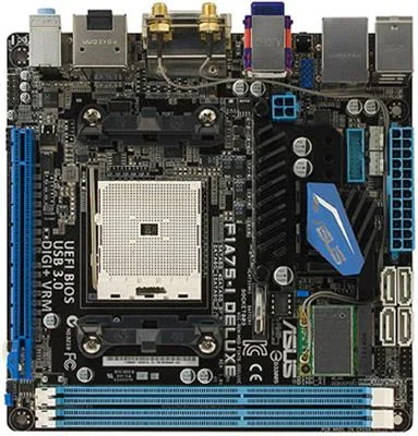 F1A75-I DELUXE - Asus Desktop Motherboard AMD Socket FM1 Mini ITX 1 x Processor Support 16GB DDR3 SDRAM Maximum RAM CrossFireX Support Serial ATA/600 Yes Controller Yes 1 x PCIe x16 Slot 2 x USB 3.0 Port Yes Yes
