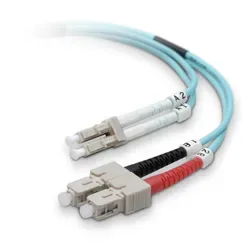 F2F402L7-03M-G - Belkin 10 Gig Aqua Patch Cable LC Multimode (Male) SC Multimode (Male) 10ft Fiber Optic 50 / 125 Aqua