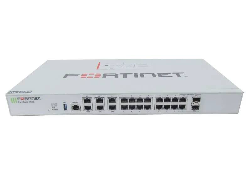 FG-100E - Fortinet 20 x GE RJ45 ports (including 2 x WAN ports, 1 x DMZ port, 1 x Mgmt port, 2 x HA ports, 14 x switch ports), 2 x Shared Media pairs (Including 2 x GE RJ45 ports, 2 x SFP slots). Max managed FortiAPs (Total / Tunnel) 64 / 32