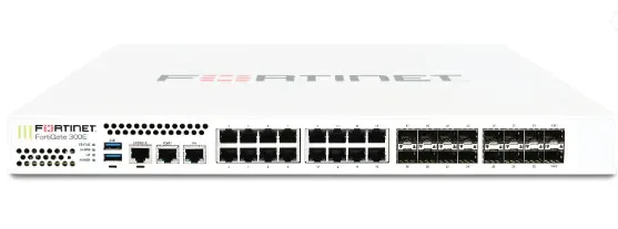 FG-301E - Fortinet 18 x GE RJ45 ports (including 1 x MGMT port, 1 X HA port, 16 x switch ports), 16 x GE SFP slots, SPU NP6 and CP9 hardware accelerated, 2x 240GB onboard SSD storage.