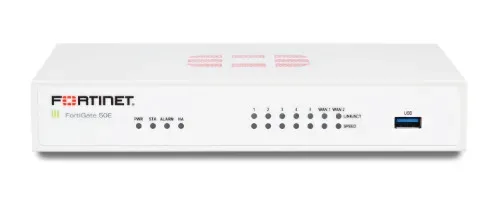 FG-51E - Fortinet 7 x GE RJ45 ports (Including 2 x WAN port, 5 x Switch ports), 32GB SSD onboard storage, Max managed FortiAPs (Total / Tunnel) 10 / 5