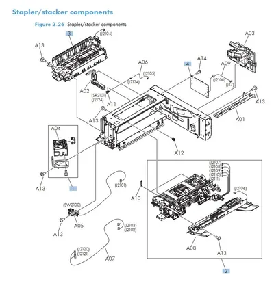 FM2-0722-000CN - HP Stapler Sub Assembly for Color LaserJet CP6015 / CM6030 Printer