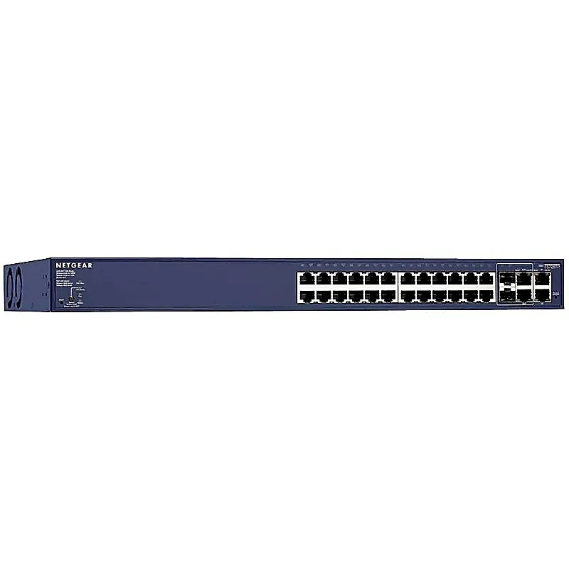 Netgear FS728TP ProSafe 24x Ports PoE 10/100Base-T + 2 x Copper + 2 x Combo Copper/SFP Ports Managed 1U Rack-mountable Fast Ethernet Network Switch