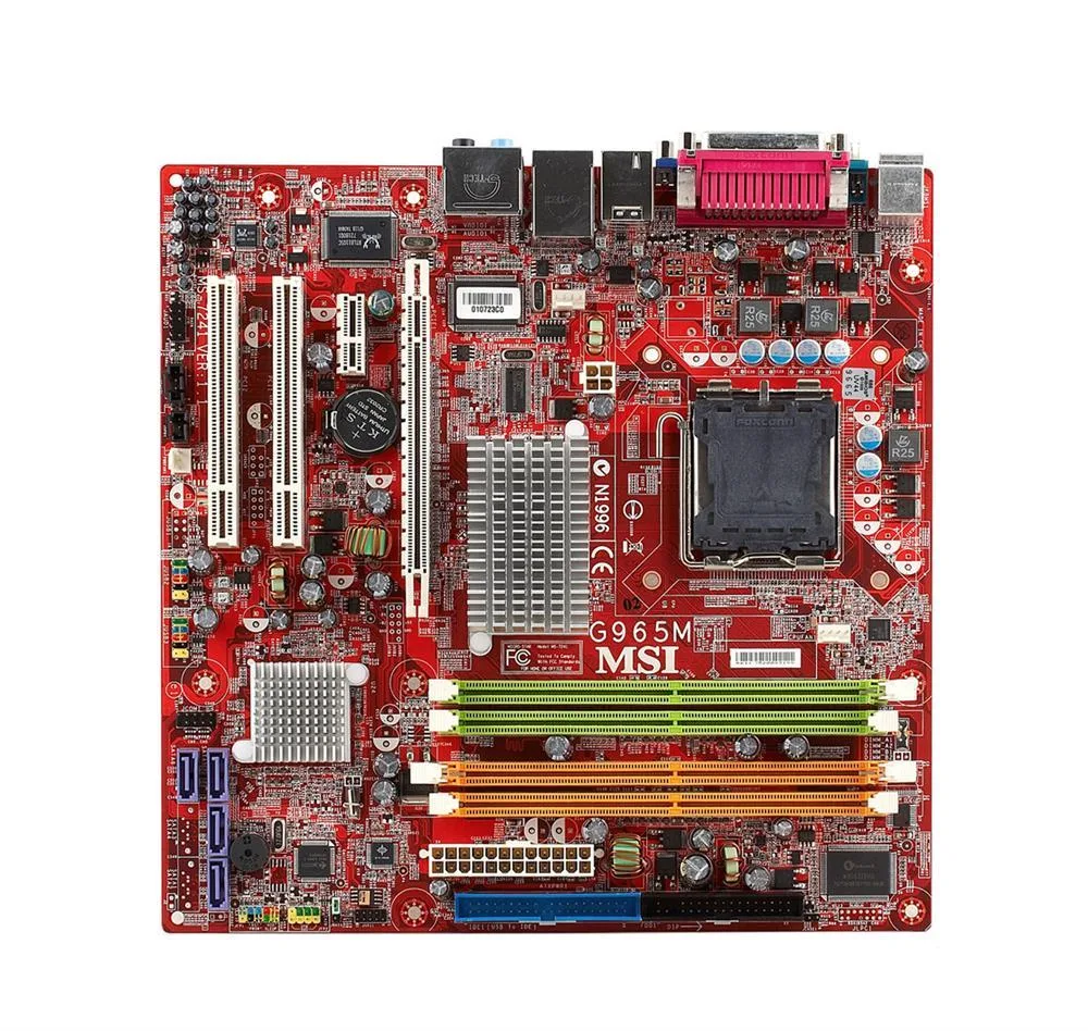 G965M-F - MSI Desktop Board Core 2 Duo, Pentium 4, Pentium 4 (Extreme Edition), Pentium D, Pentium (Extreme Edition), Celeron-D Intel G965 Socket T 533MHz, 800MHz, 1066MHz FSB