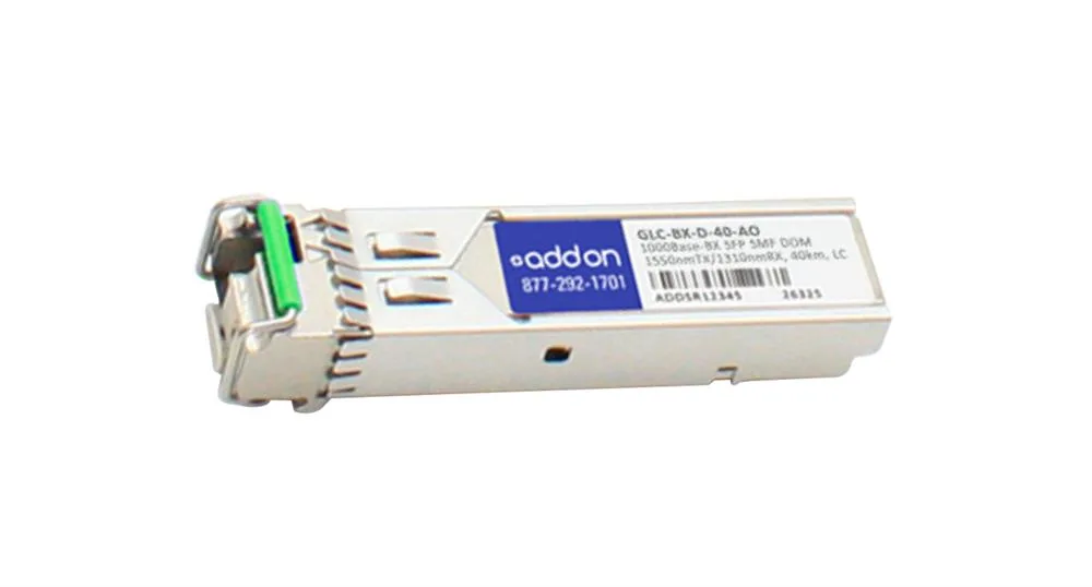 GLCBXD40AO - Addonics 1Gbps 1000Base-BX Single-mode Fibre 40km 1550nmTx/1310nmRx DOM LC Connector SFP Transceiver Module