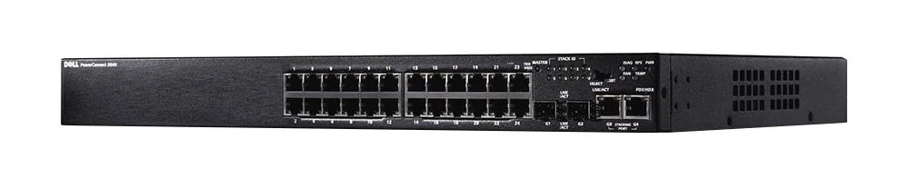 Dell GNRH8 Dell EMC GNRH8 N3024P 24-Ports PoE+ 10/100/1000Base-T RJ-45 2-Ports SFP+ 2-Ports Combo SFP Layer 3 Managed Rack-mountable GbE Network Switch