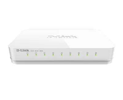 D-Link GO-SW-8G/E 8-Port 16Gbps 10/100/1000Base-T Unmanaged Gigabit Ethernet Switch