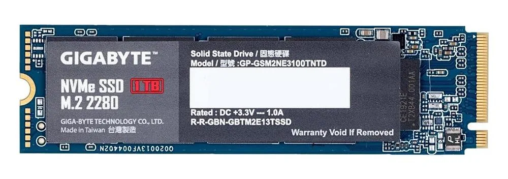 GP-GSM2NE3100TNTD - Gigabyte Technology 1TB PCI Express 3.0 x4 NVMe M.2 2280 Solid State Drive