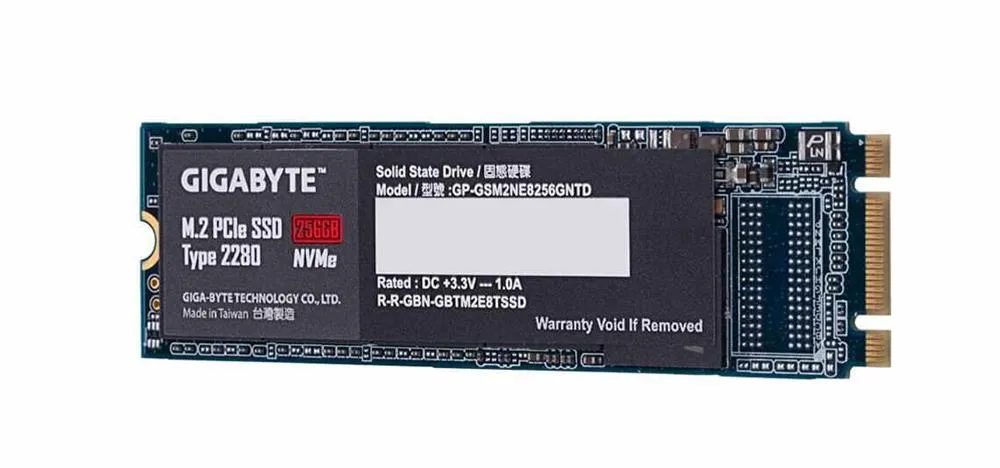 GP-GSM2NE8256GNTD - Gigabyte Technology 256GB PCI Express 3.0 x2 M.2 2280 Solid State Drive